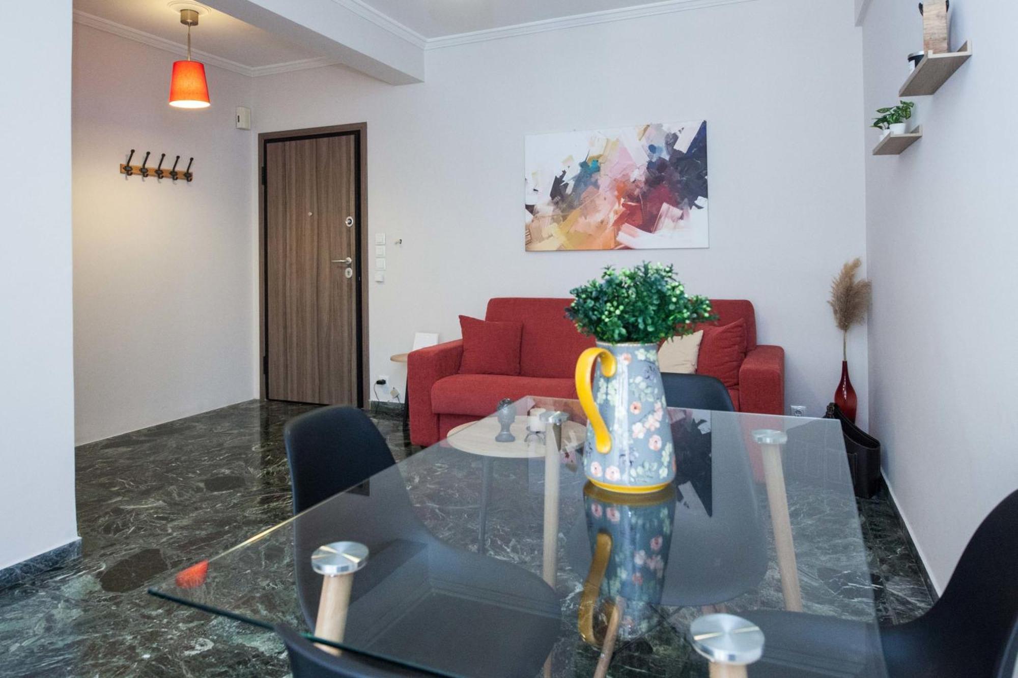 Modern 1 Bd Balcony Apt Near Metro In Kato Patisia Athene Buitenkant foto