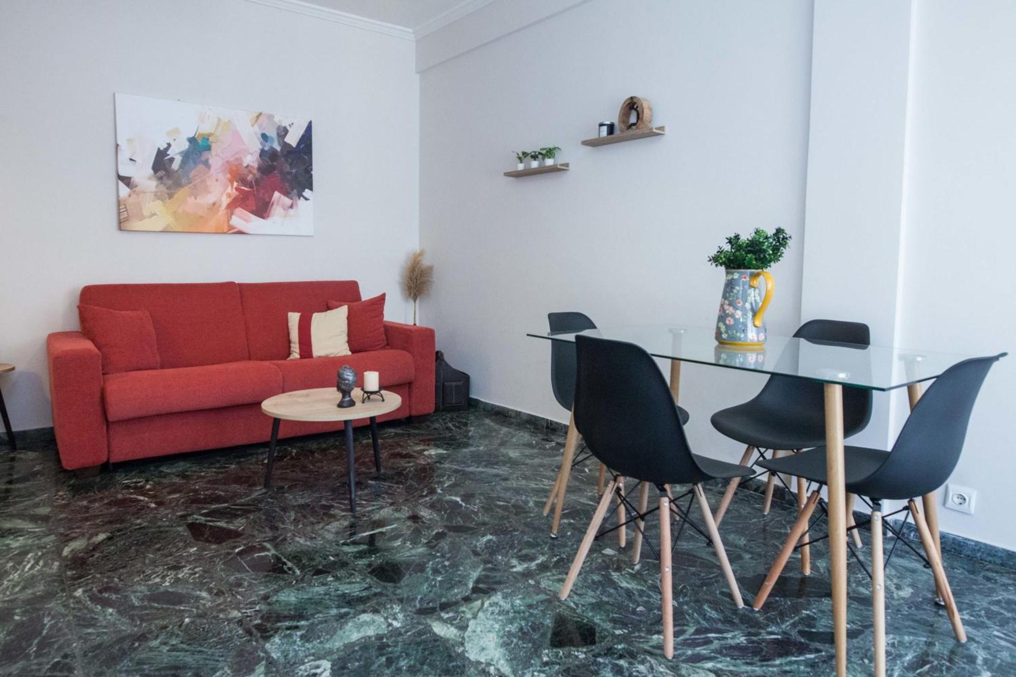 Modern 1 Bd Balcony Apt Near Metro In Kato Patisia Athene Buitenkant foto
